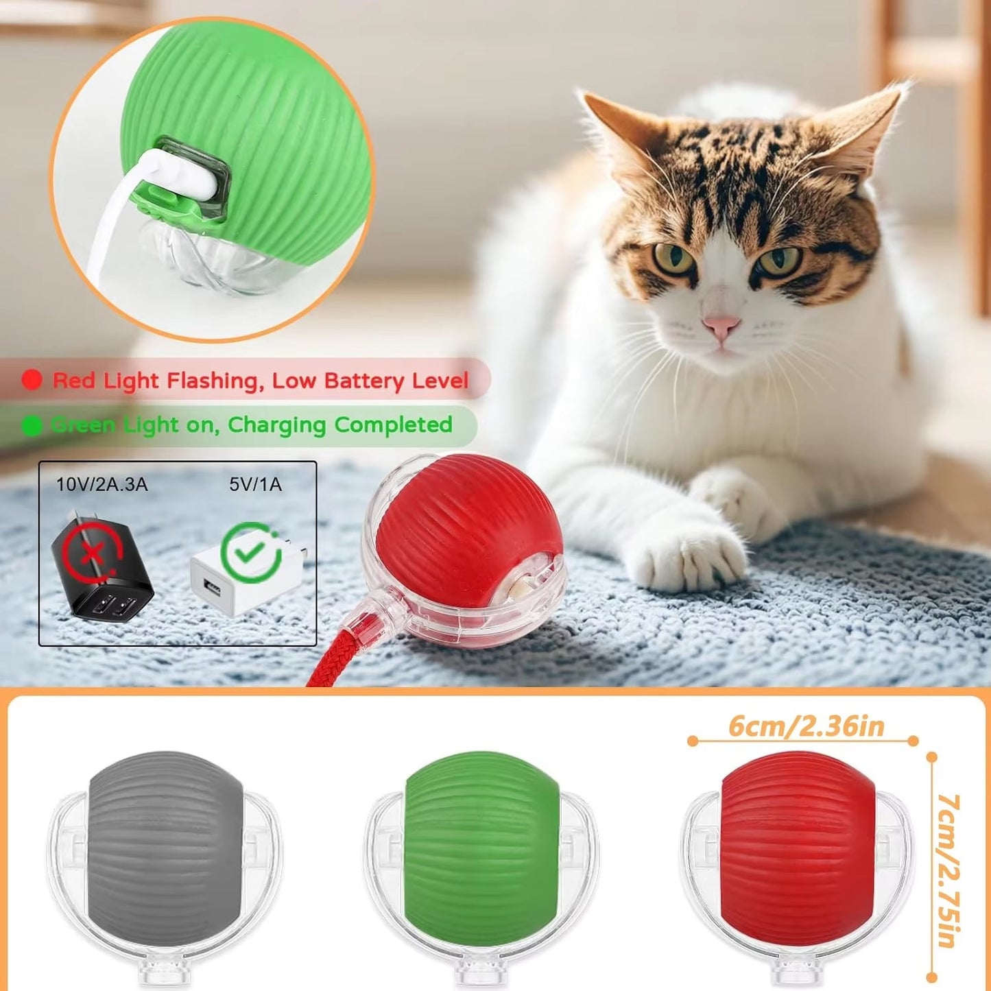 Best Rechargeable Interactive Dog & Cat Ball Toy in USA