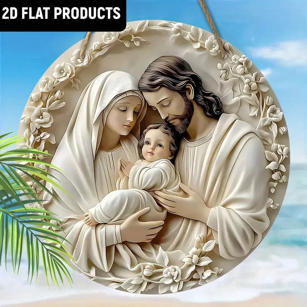 Best 2D Wooden Baptism Prayer Round Hanging Decoration in USA