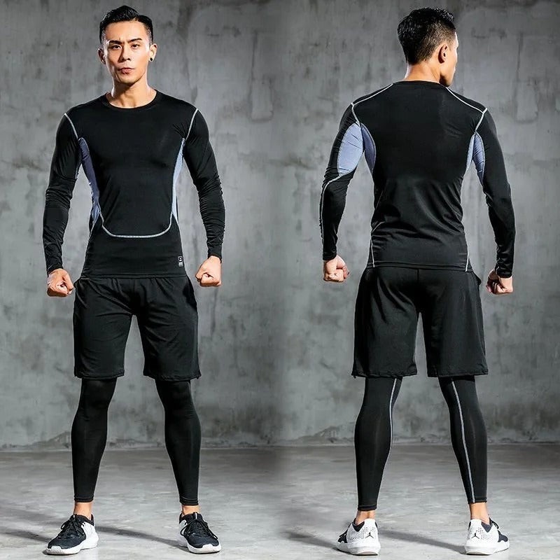 Best Men’s Compression Gym Sportswear Set – Dry Fit Running & Basketball Tracksuit in USA