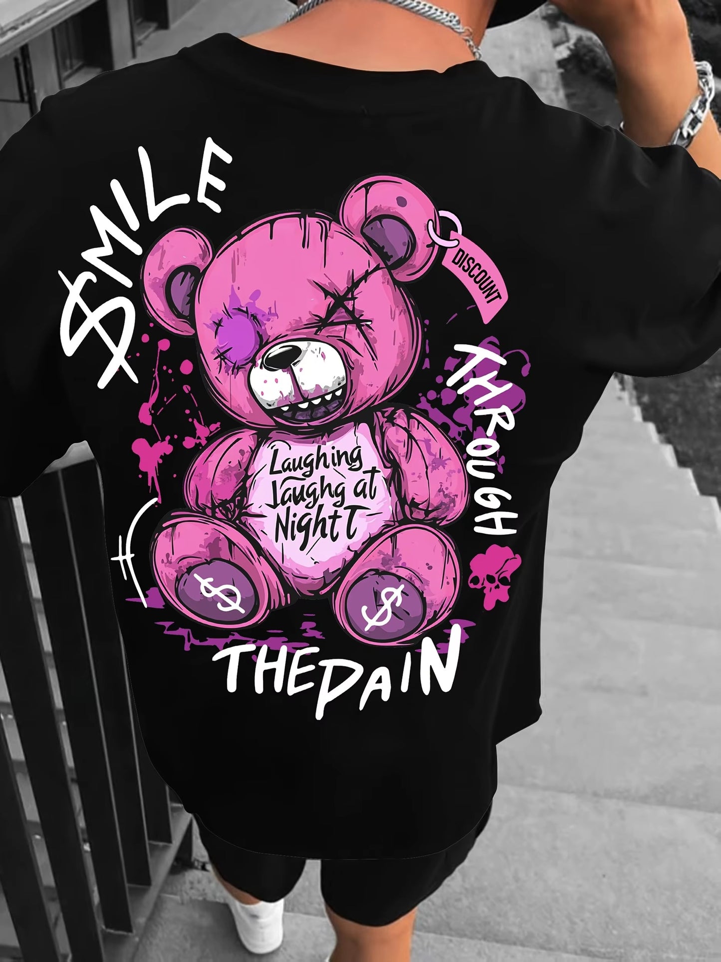 Men’s Teddy Bear Graphic T-Shirt – Breathable Summer Streetwear Tee, Casual High Street Round Neck Top (XS–6XL)