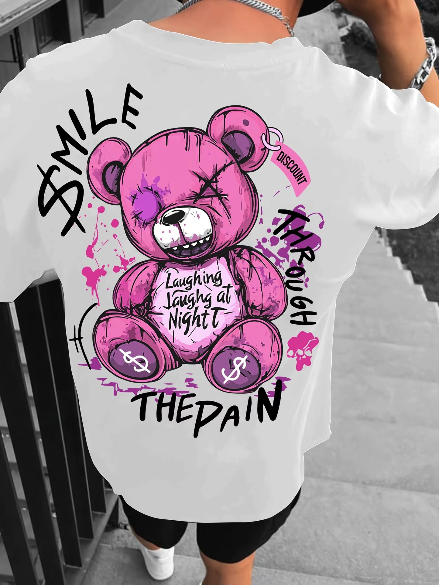 Men’s Teddy Bear Graphic T-Shirt – Breathable Summer Streetwear Tee, Casual High Street Round Neck Top (XS–6XL)