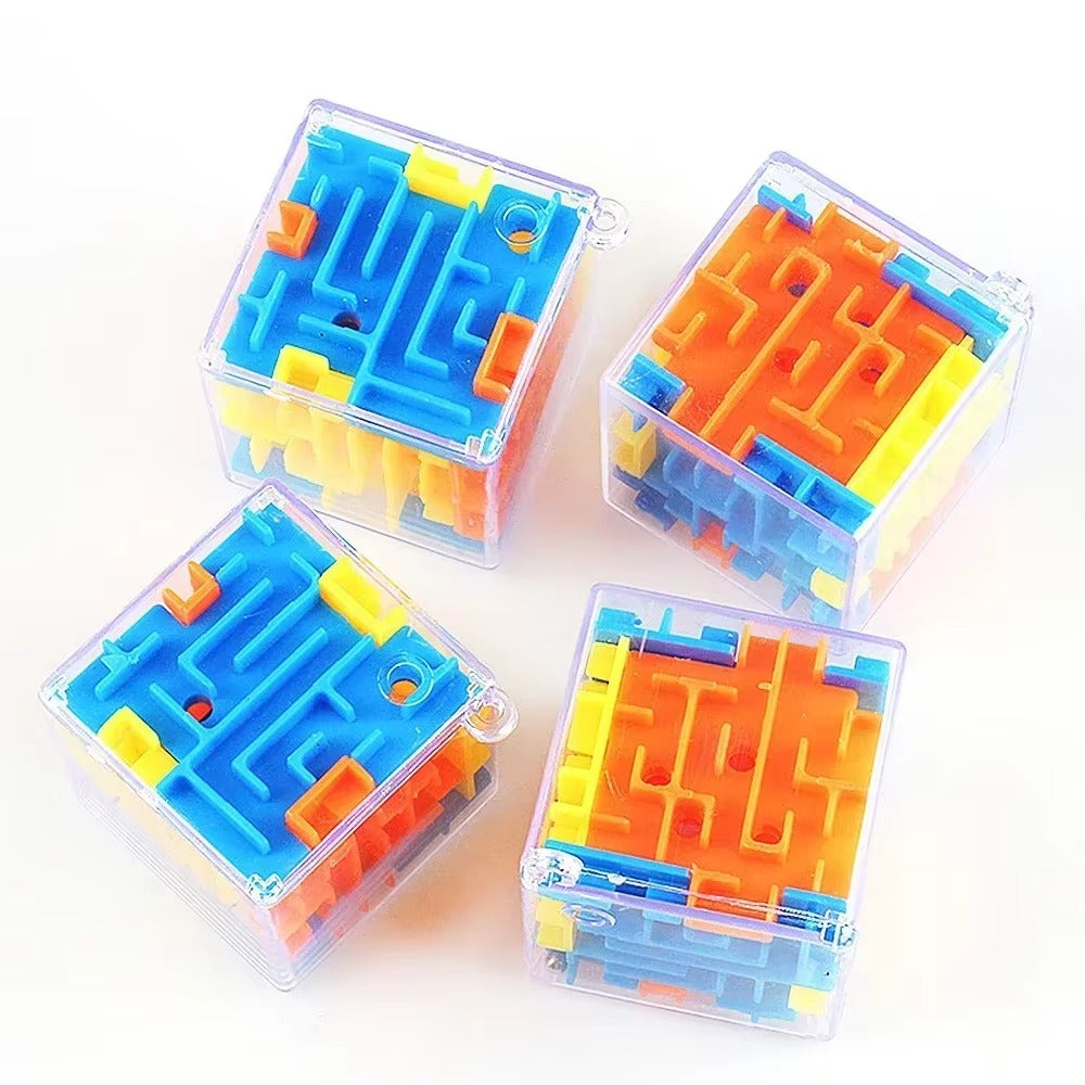 3D Maze Magic Cube – Transparent Six-Sided Puzzle Speed Cube with Rolling Ball Maze, Stress Relief & Brain Training Toy for Kids and Adults