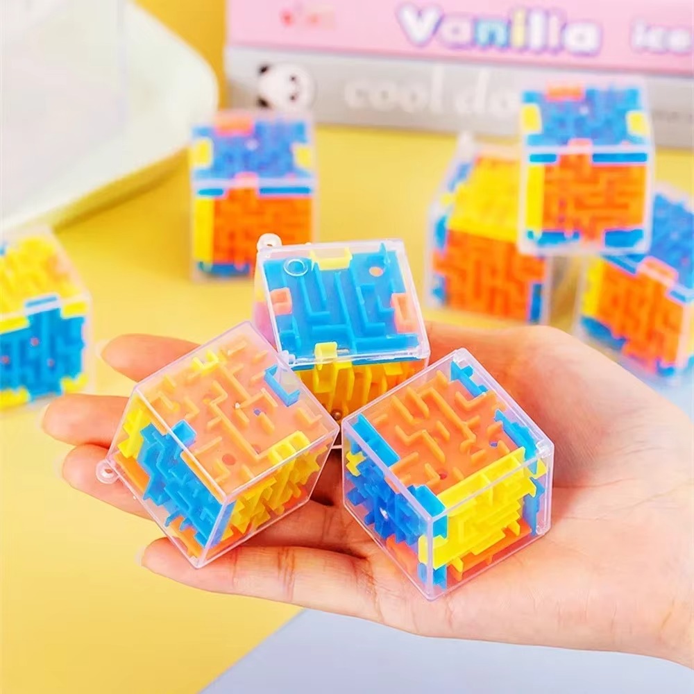 3D Maze Magic Cube – Transparent Six-Sided Puzzle Speed Cube with Rolling Ball Maze, Stress Relief & Brain Training Toy for Kids and Adults