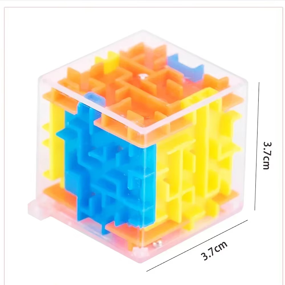 3D Maze Magic Cube – Transparent Six-Sided Puzzle Speed Cube with Rolling Ball Maze, Stress Relief & Brain Training Toy for Kids and Adults