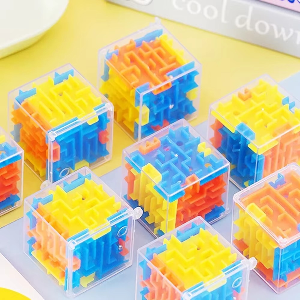 3D Maze Magic Cube – Transparent Six-Sided Puzzle Speed Cube with Rolling Ball Maze, Stress Relief & Brain Training Toy for Kids and Adults