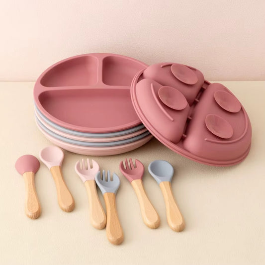  Best 3PCS Silicone Baby Feeding Set in USA