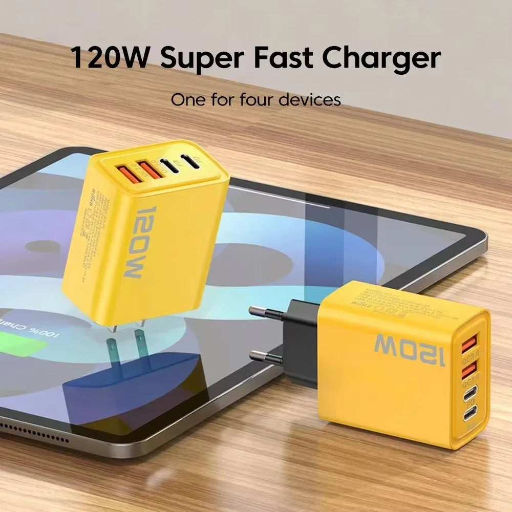 120W Fast Charger USB-C Wall Adapter – PD Quick Charge Type-C Phone Charger for iPhone 16/15, Xiaomi, Huawei, Redmi & OnePlus