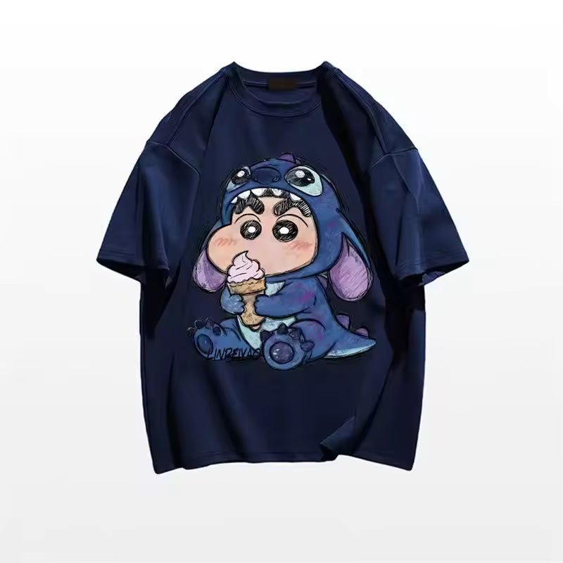 Best Women’s Summer Graphic T-Shirt – Crayon Shin-chan Cartoon in USA