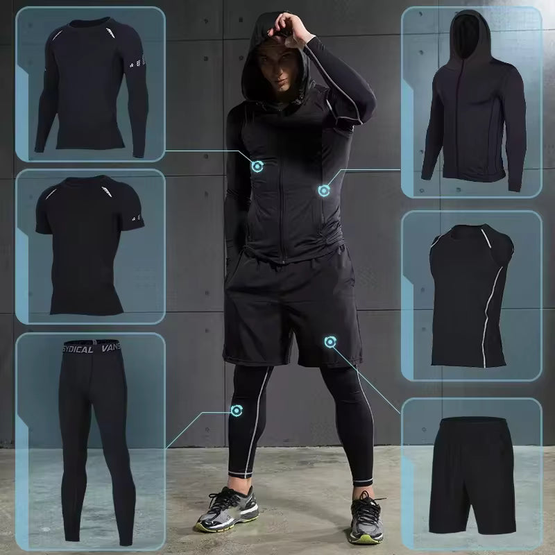 Best Men’s Compression Gym Sportswear Set – Dry Fit Running & Basketball Tracksuit in USA
