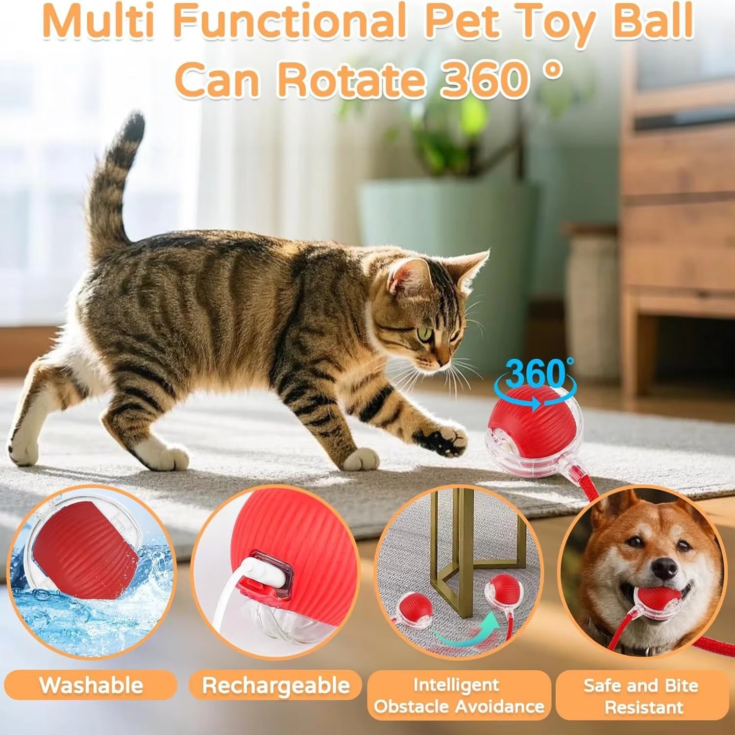 Best Rechargeable Interactive Dog & Cat Ball Toy in USA