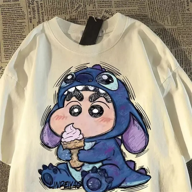 Best Women’s Summer Graphic T-Shirt – Crayon Shin-chan Cartoon in USA