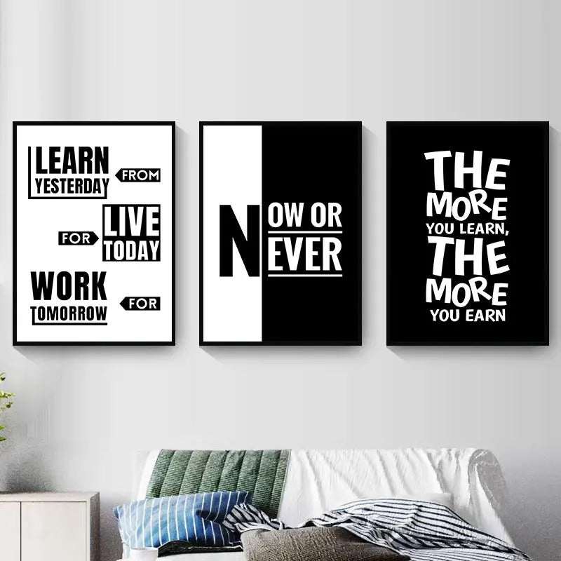 Best Black & White Inspirational Quotes Canvas Art in USA