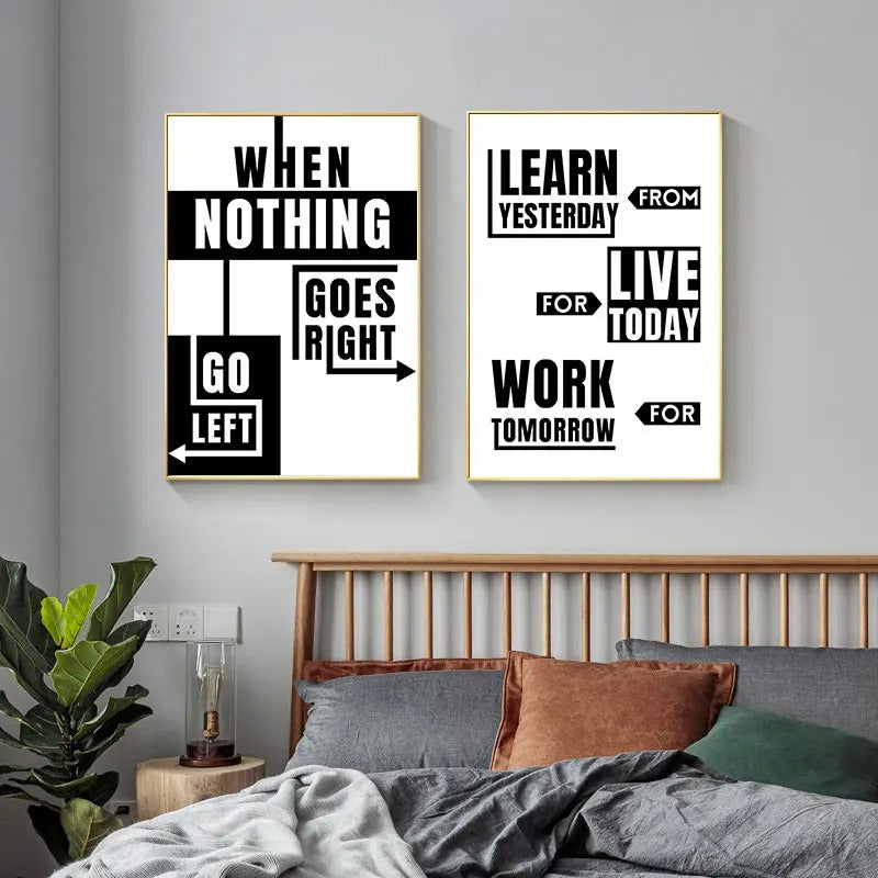 Best Black & White Inspirational Quotes Canvas Art in USA