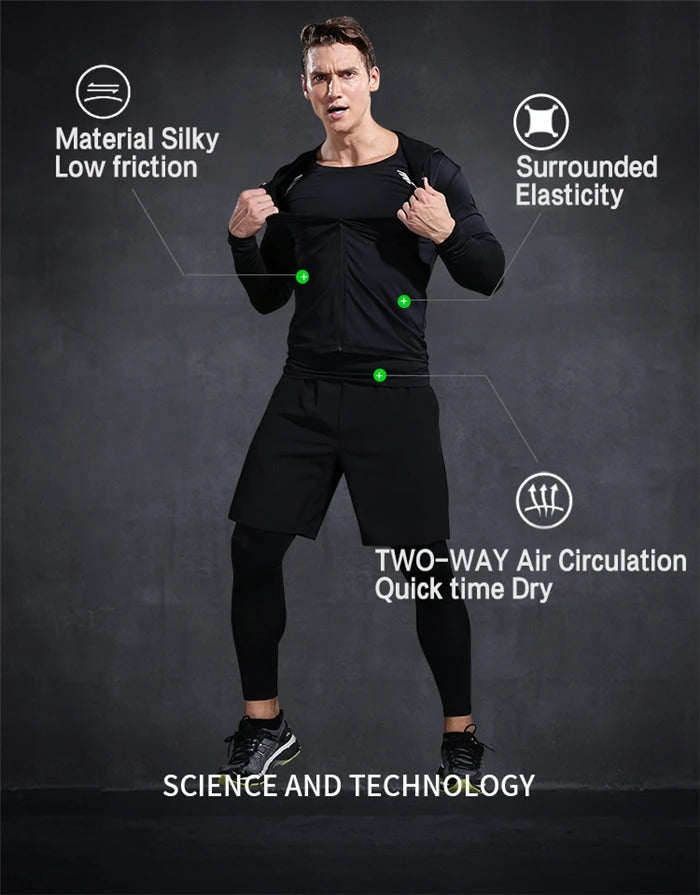 Best Men’s Compression Gym Sportswear Set – Dry Fit Running & Basketball Tracksuit in USA