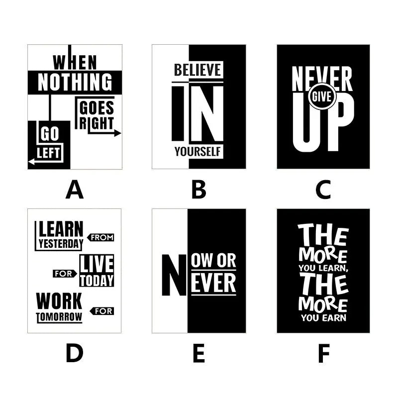 Best Black & White Inspirational Quotes Canvas Art in USA