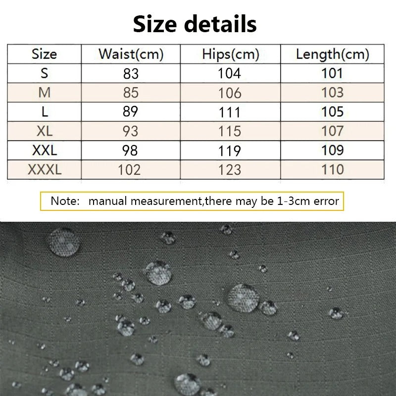 Men’s Tactical Cargo Pants – Waterproof Multi-Pocket Workwear Trousers for Outdoor Hiking, Work & Everyday Wear (Spring/Autumn)