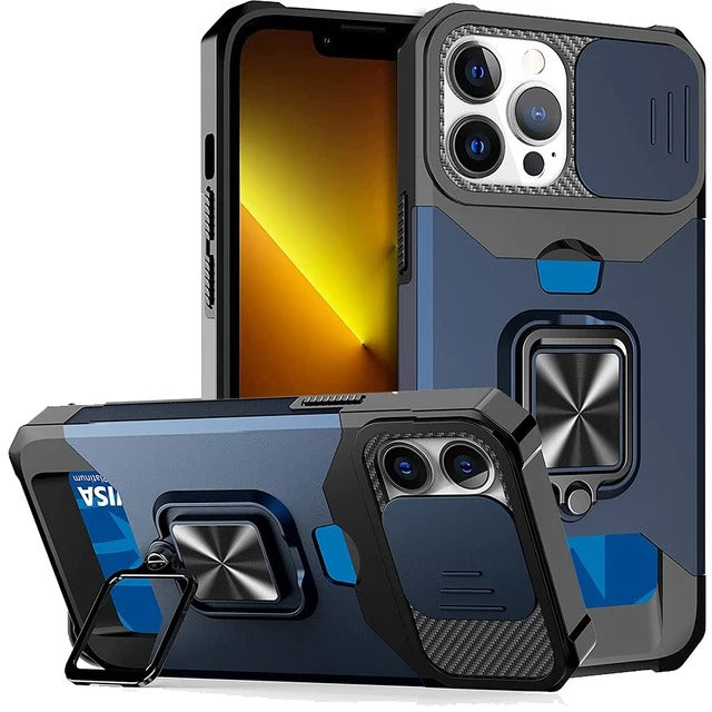 Best Heavy Duty iPhone Case with Sliding Camera Cover & Card Holder in USA