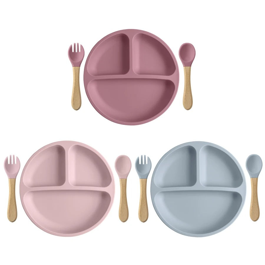  Best 3PCS Silicone Baby Feeding Set in USA