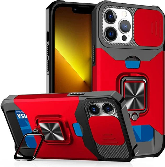 Best Heavy Duty iPhone Case with Sliding Camera Cover & Card Holder in USA