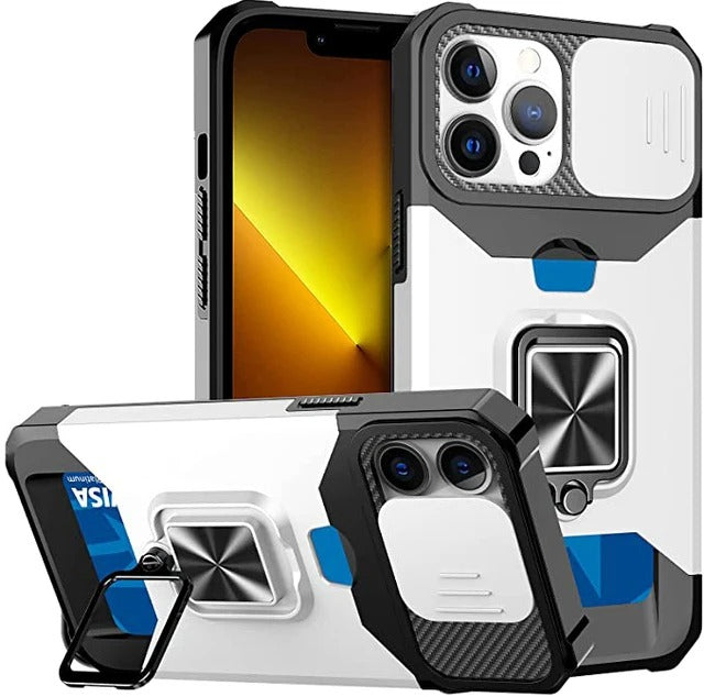 Best Heavy Duty iPhone Case with Sliding Camera Cover & Card Holder in USA
