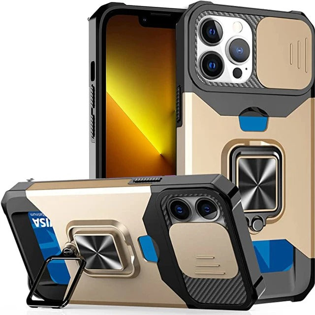 Best Heavy Duty iPhone Case with Sliding Camera Cover & Card Holder in USA